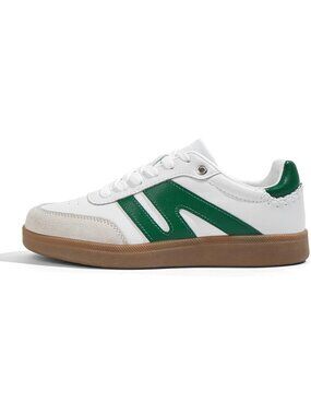 〽️Women's Tennis Skate Athletic Sneakers Green White Leather Comfort Trainers